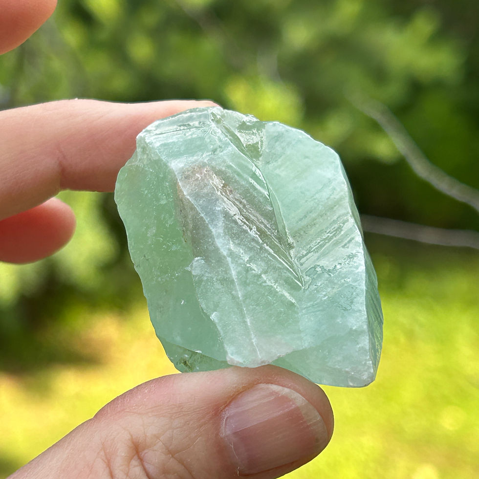 Thumbnail: Green calcite healing crystals for life changes and healing emotional pain.  Canadian healing crystals by Wicked Stones