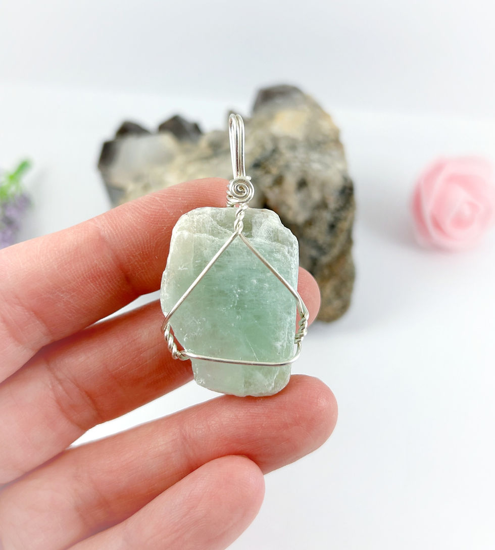 Thumbnail: Blue calcite healing crystals for calming moods and worries by Wicked Stones in Canada