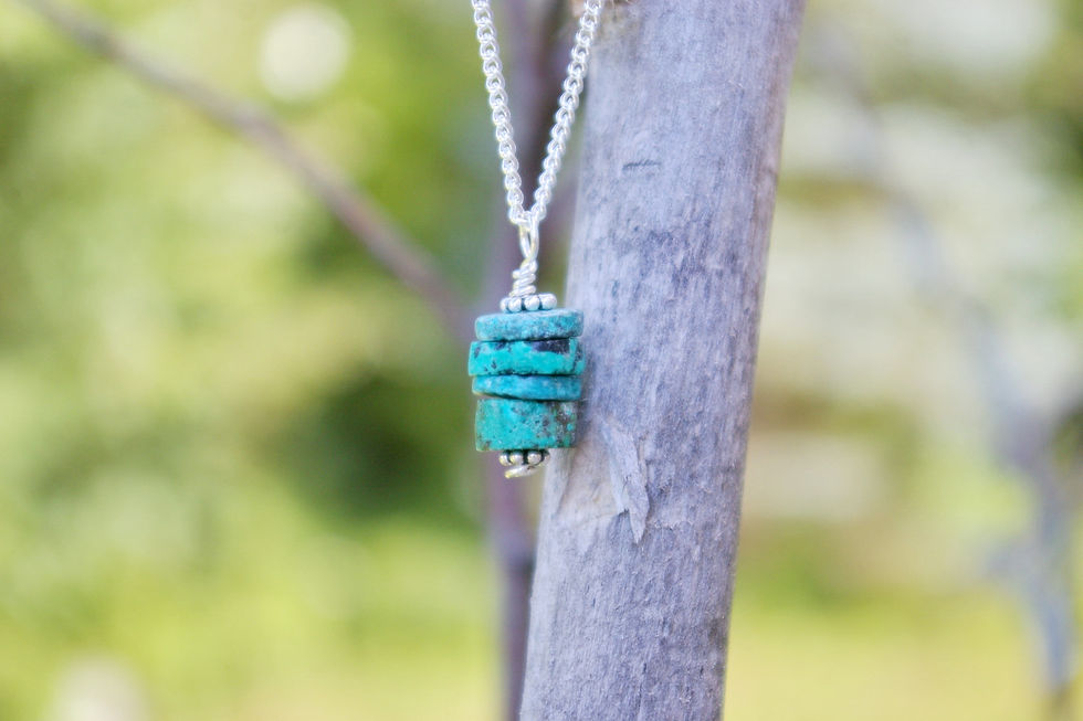 Thumbnail: Handcrafted healing crystal jewelry in Canada. Blue Turquoise for self empowerment and love