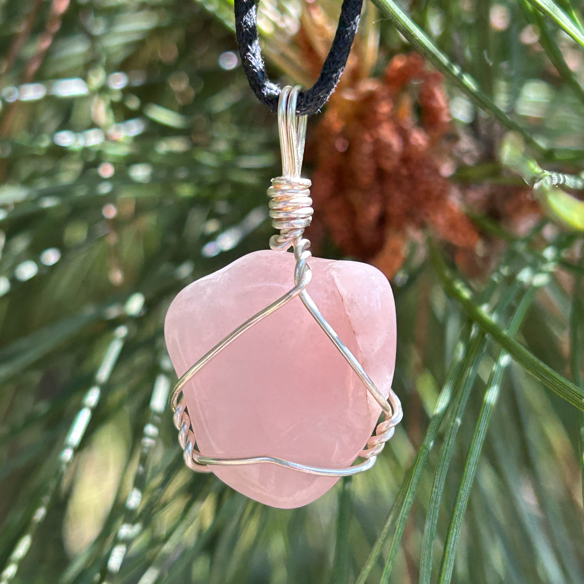 Canadian handcrafted rose quartz crystal jewelry for heart healing and chakra balance by Wicked Stones in Canada