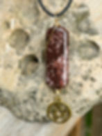 Canadian handcrafted Gold Pentacle Jasper necklace for connection to earth element and grounding by Wicked Stones