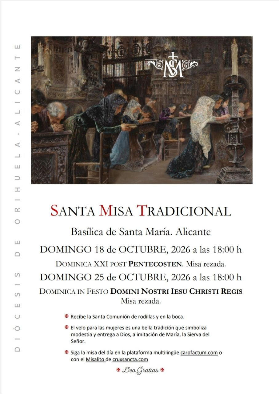 Misas en Alicante en octubre