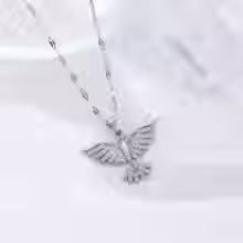 Miniatura: Gargantilha Vintage Fênix aço inoxidável banhado à Ouro, pingente estilo retrô.