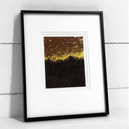 24ct gold leaf with acrylic and cement on 5x4 film sheet