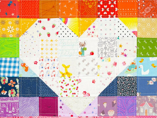 Sweet Rainbow Love Quilt Block