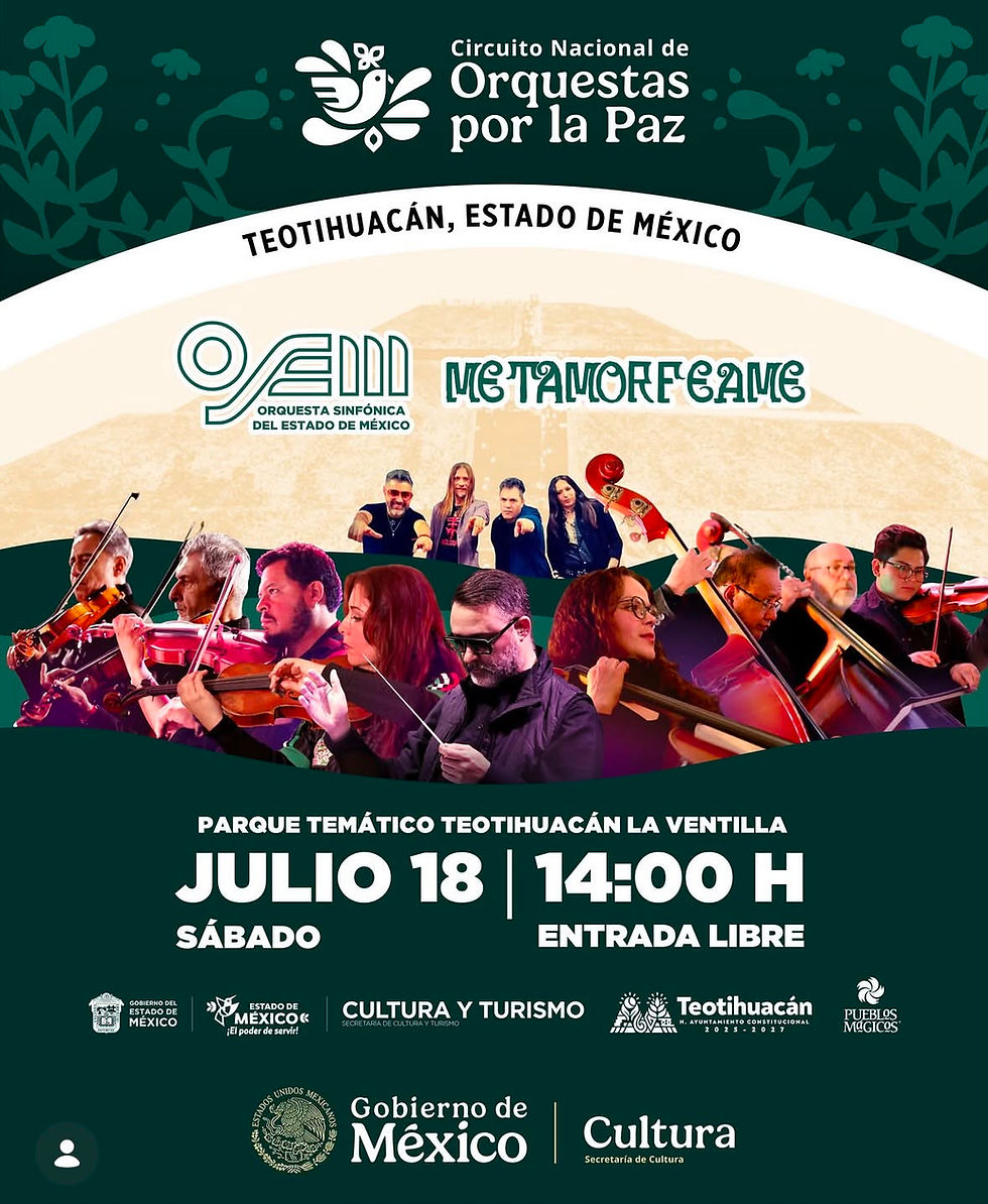 La música sinfónica y el rock mexicano se encuentran en Teotihuacán en el Circuito Nacional de Orquestas por la Paz