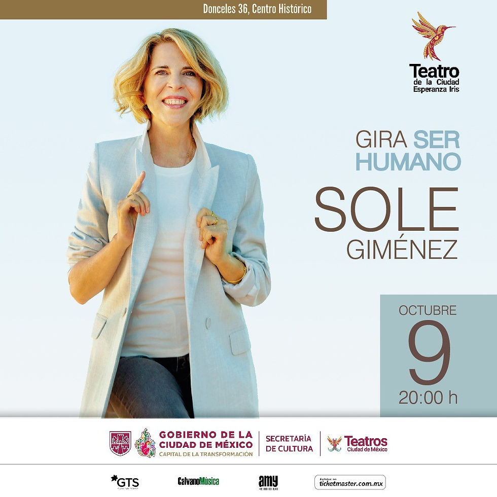 Llega al Teatro de la Ciudad Esperanza Iris Sole Gimenez con su gira "Gira Ser Humano"