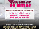 Salud realizará la Semana Nacional de Vacunación 2026 bajo el lema “Vacunar es amar”