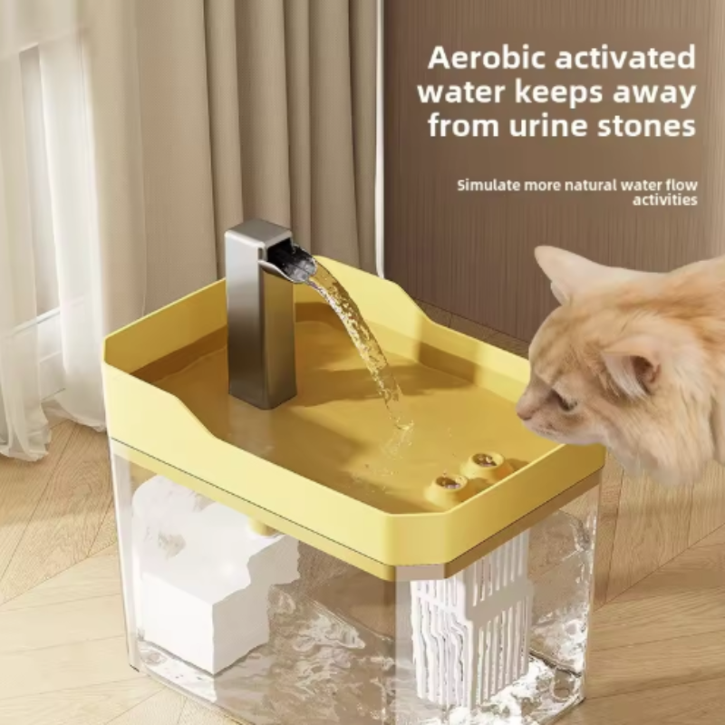 USB Cat Water Fountain with Auto Filter Transparent Anti-Dry Burning Recirculati