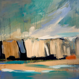 184-richard-trumbull-remembering-the-beach-at-torrey-pines-3-acrylic-on-canvas-48-x-48-in.