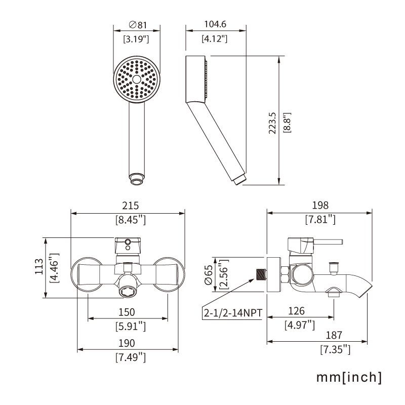 HB海廷頓, HB衛浴, 加德單把掛牆淋浴浴缸龍頭, 水龍頭