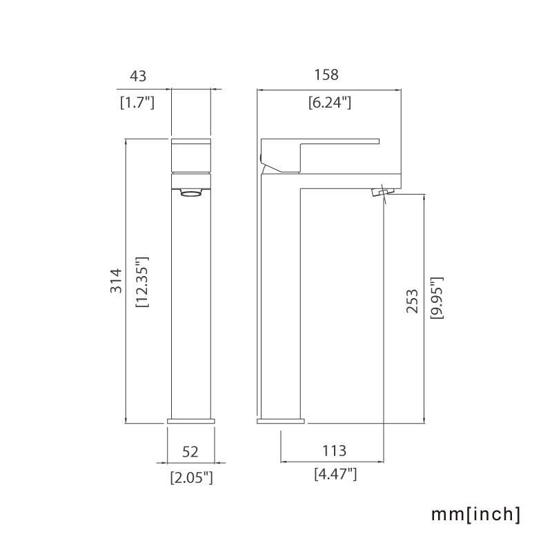 HB海廷頓, HB衛浴, 魔方單把高腳黑色臉盆龍頭, 消光黑水龍頭