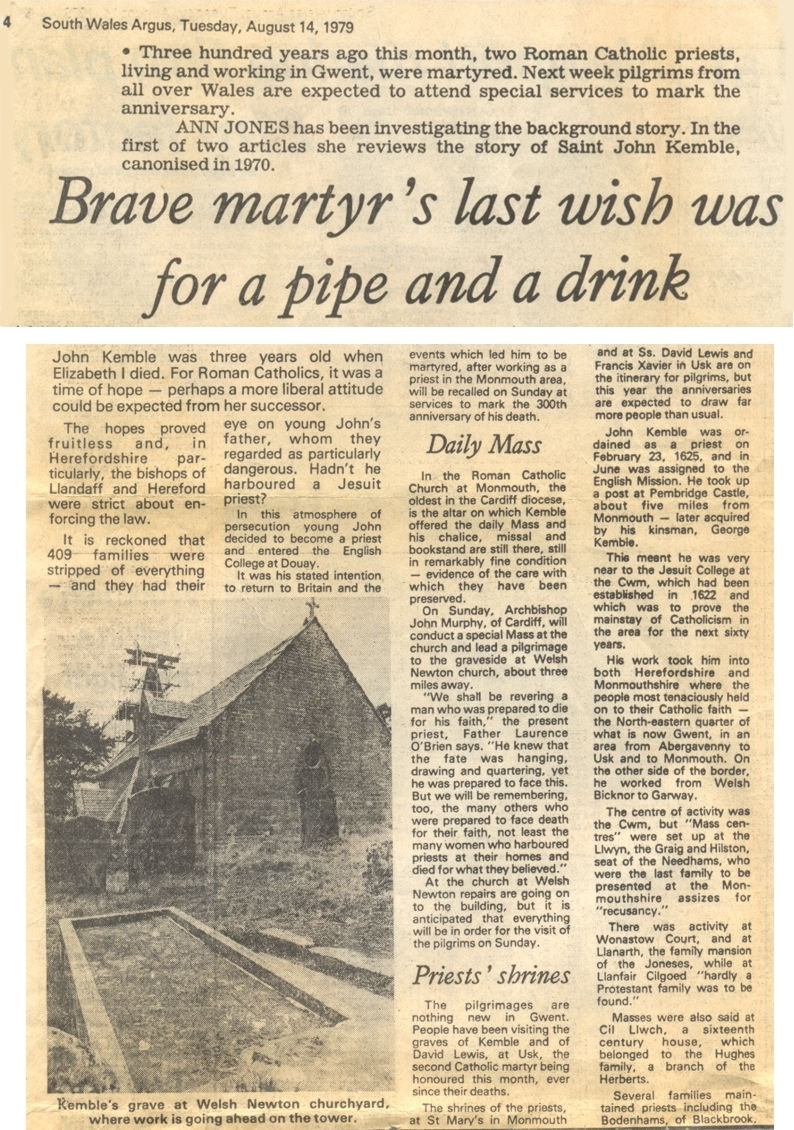 Saint John Kemble South Wales Argus 14-8