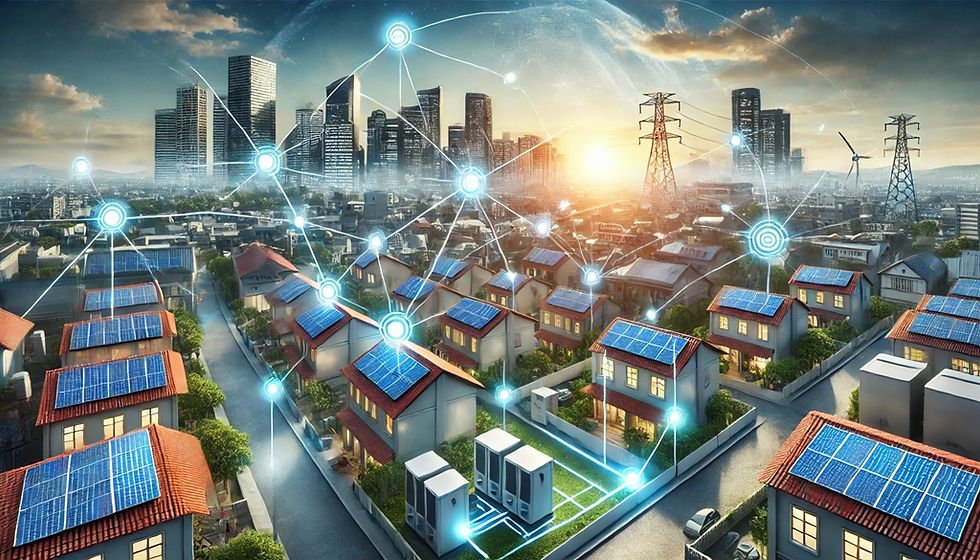 Network of decentralized solar photovoltaic (PV) systems in an urbanenvironment.
