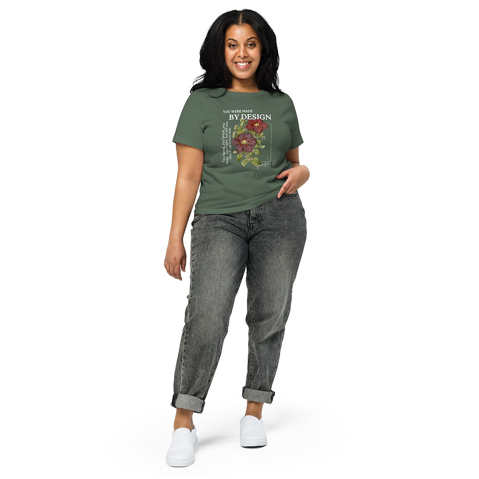 Thumbnail: You Were Made by Design Floral- Women’s high-waisted t-shirt
