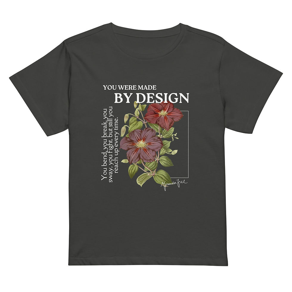 Thumbnail: You Were Made by Design Floral- Women’s high-waisted t-shirt