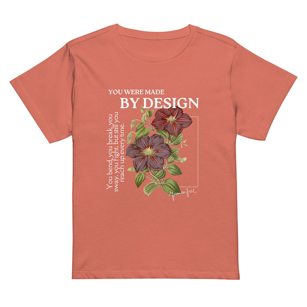 Thumbnail: You Were Made by Design Floral- Women’s high-waisted t-shirt