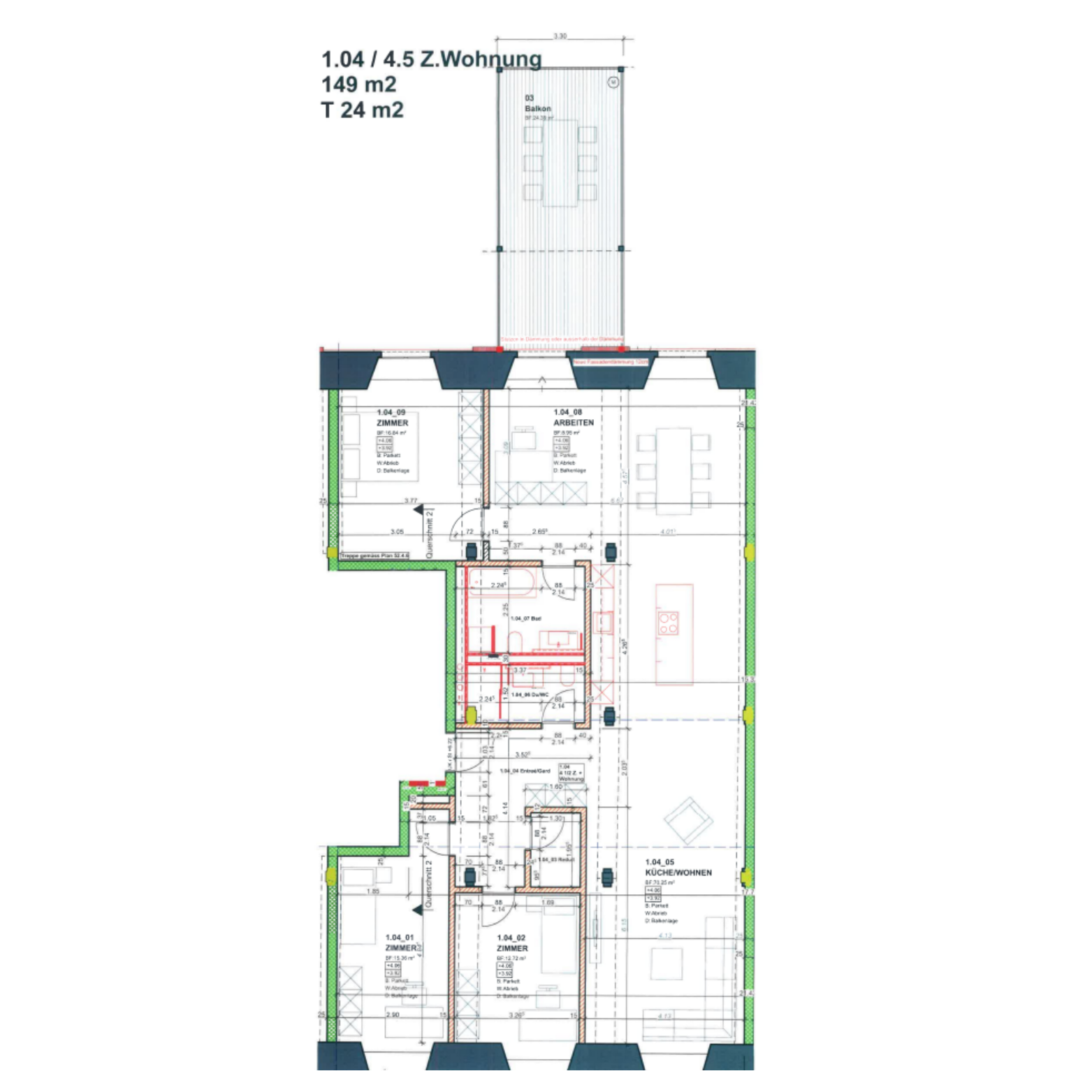 Grundriss Wohnung alte Spinnerei Ibach
