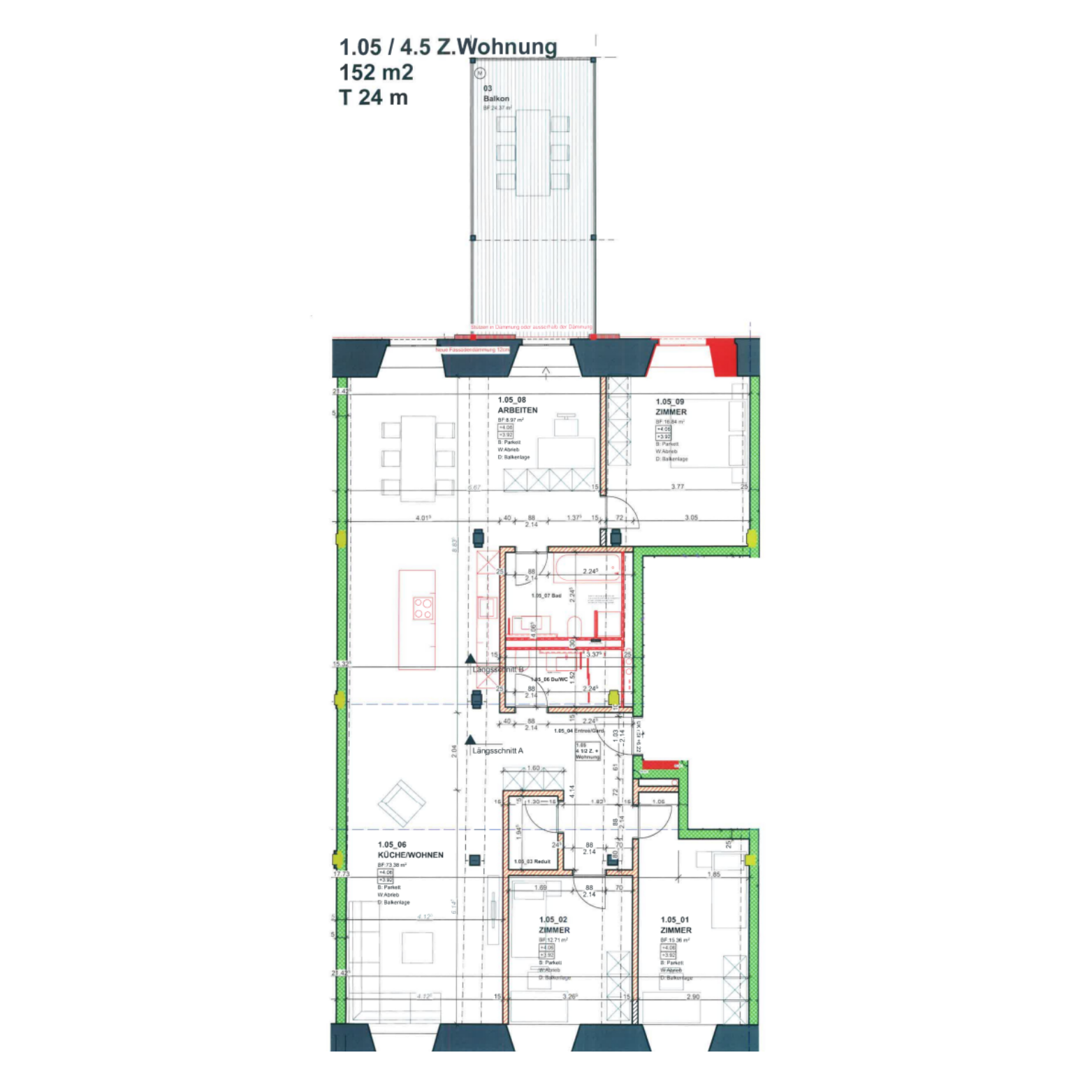 Grundriss Wohnung alte Spinnerei Ibach