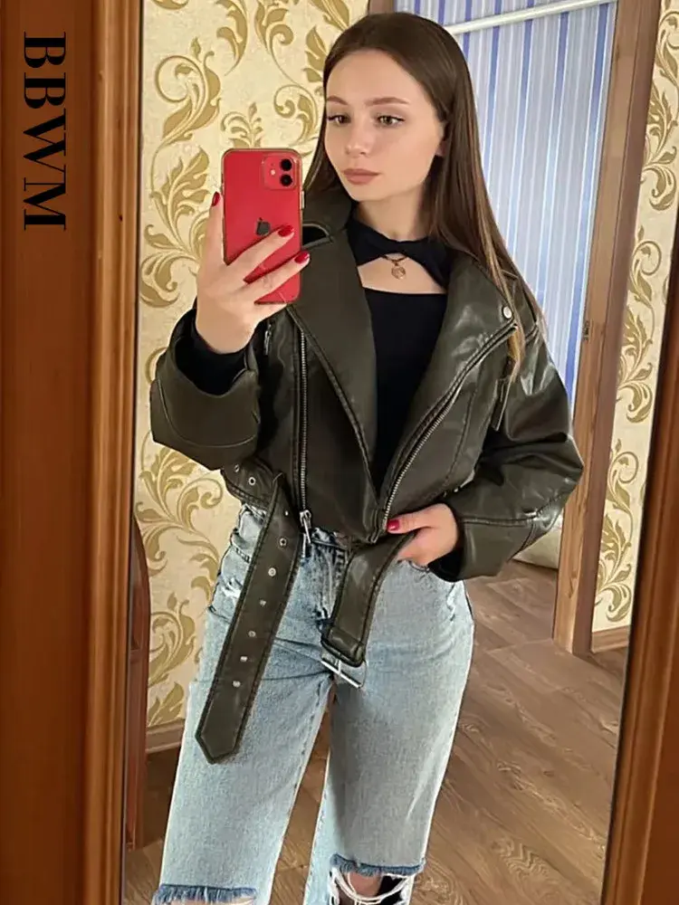 Thumbnail: Cropped Oversized Biker Jacket