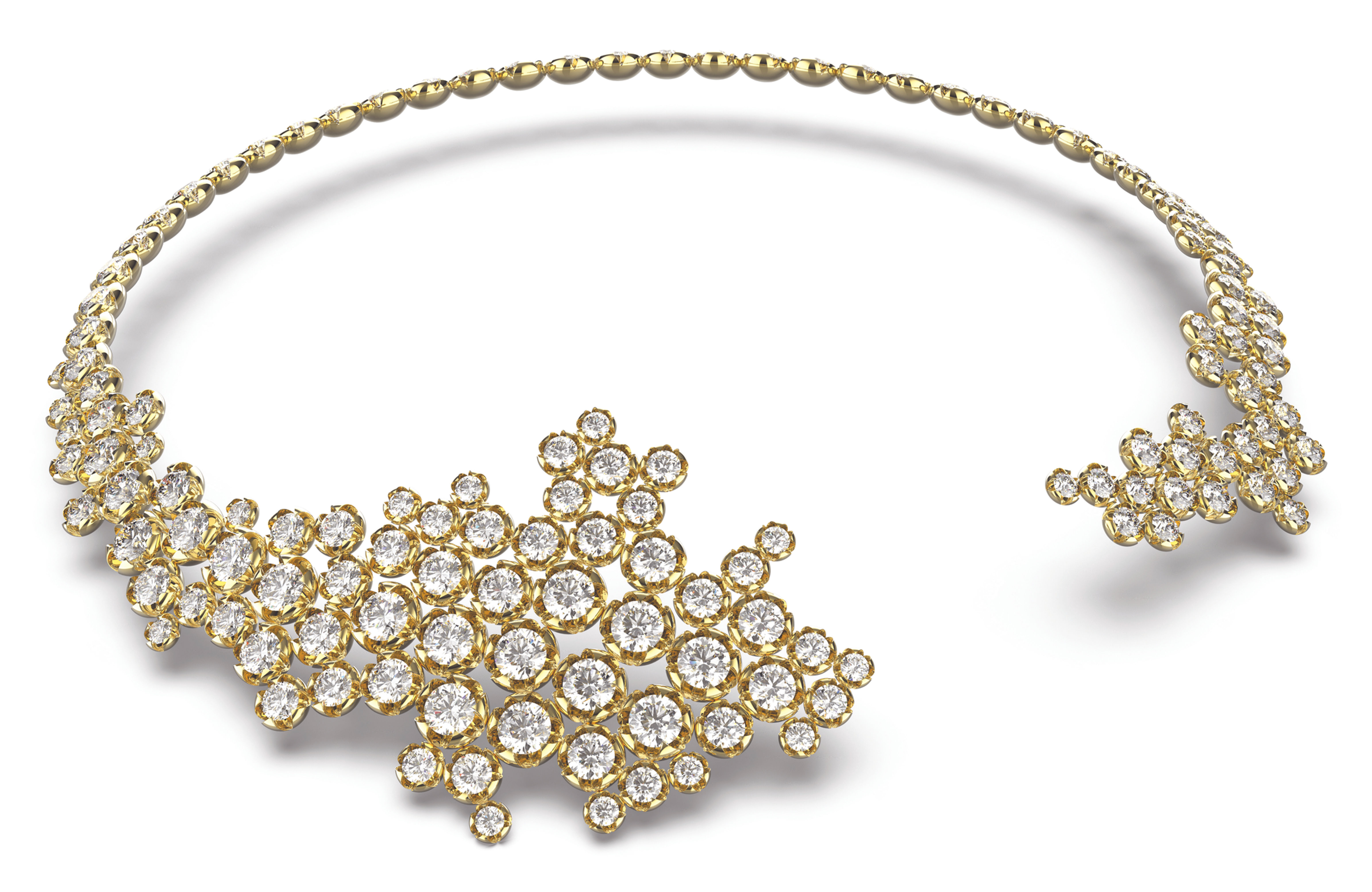 This luxury diamond necklace, is an award-winning high jewellery masterpiece and an exceptional piece of modern art jewellery