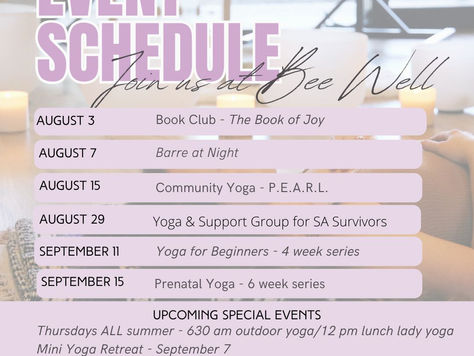 Yoga at Bee Well in August: Cultivating Clarity with Saucha