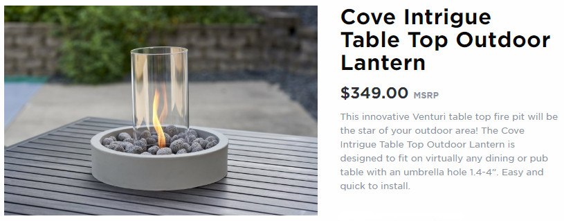 Cove Intrigue Table Top Outdoor Lantern