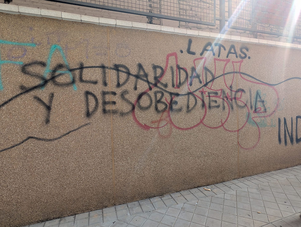 Graffiti in Granada: Solidaridad y desobediencia (solidarity and disobedience)
