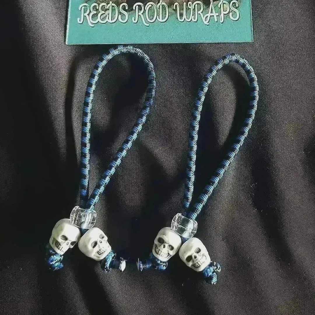 Blue/ Black Checkered with White Skulls-Small