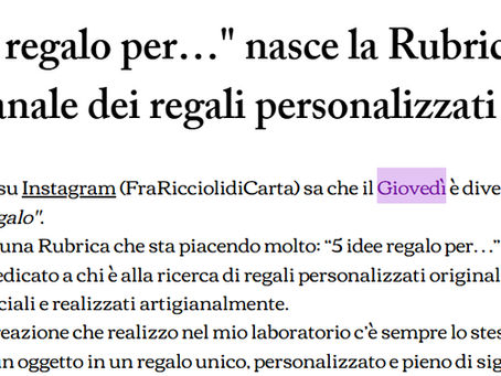 articolo rubrica regali personalizzati