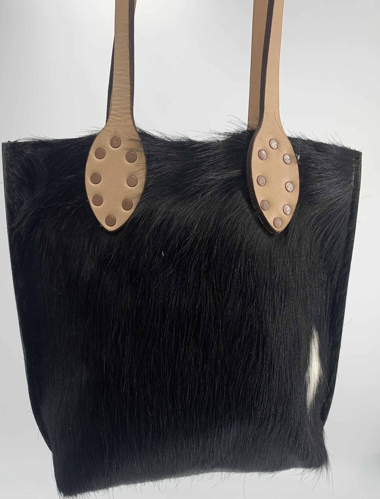 Black Fur with A White Spot Mini Tote