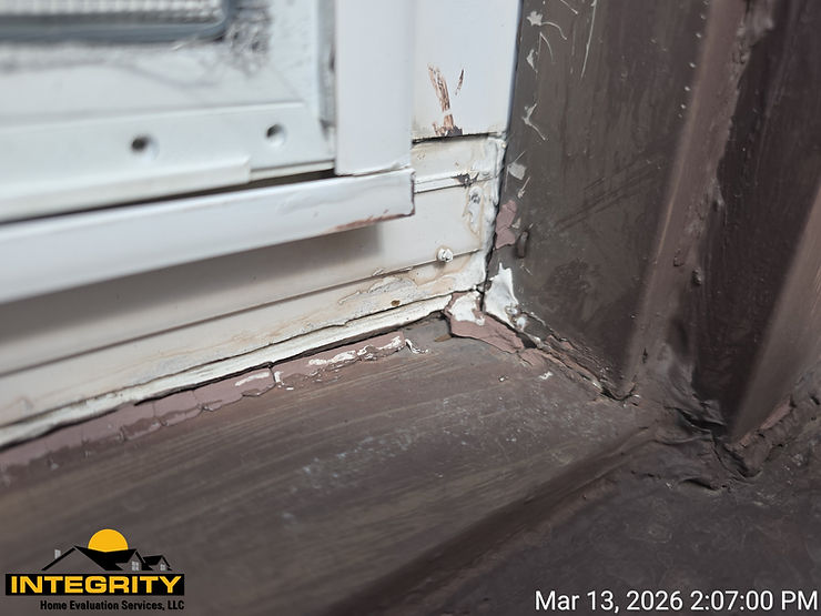 Old and brittle caulking on the window exterior can allow moisture intrusion creating health and structural issues