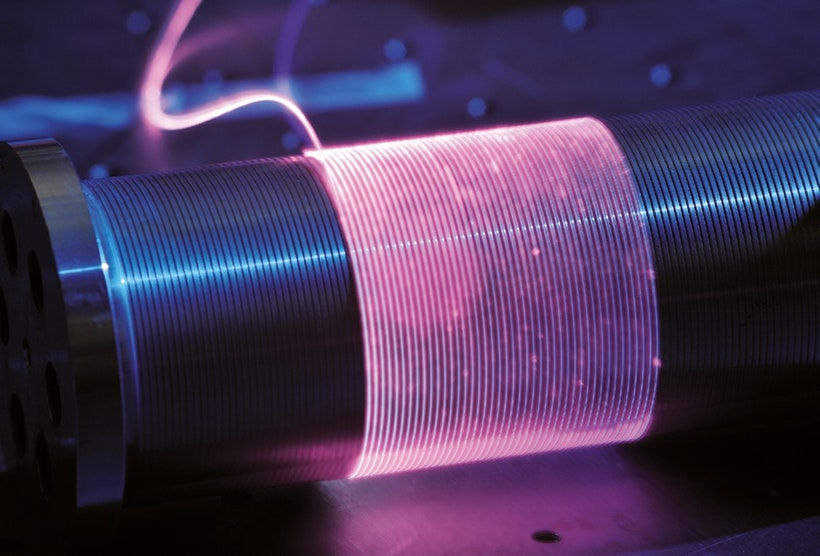 fiber laser wrapped on mandrel