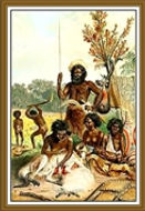 Aborigine camp and food