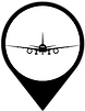"Company logo featuring a stylized plane design