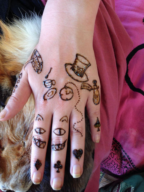 Custom Alice in Wonderland hand design