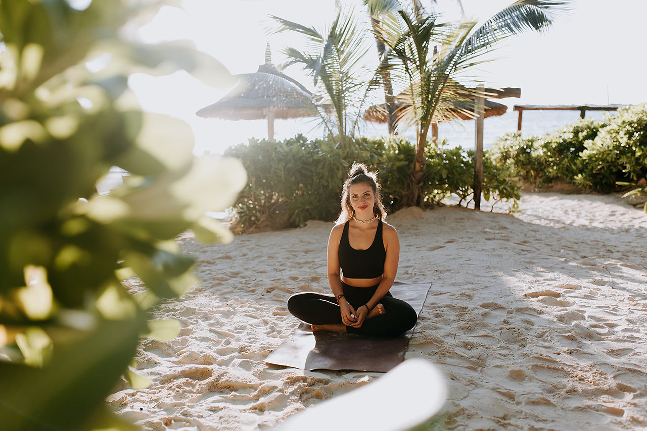 Woman relaxing at Mahayana Tulum Beach Homes