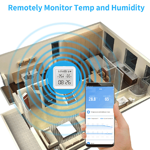 Умный ЖК датчик температуры и влажности Wi-Fi+подсветка | wifi-teplo