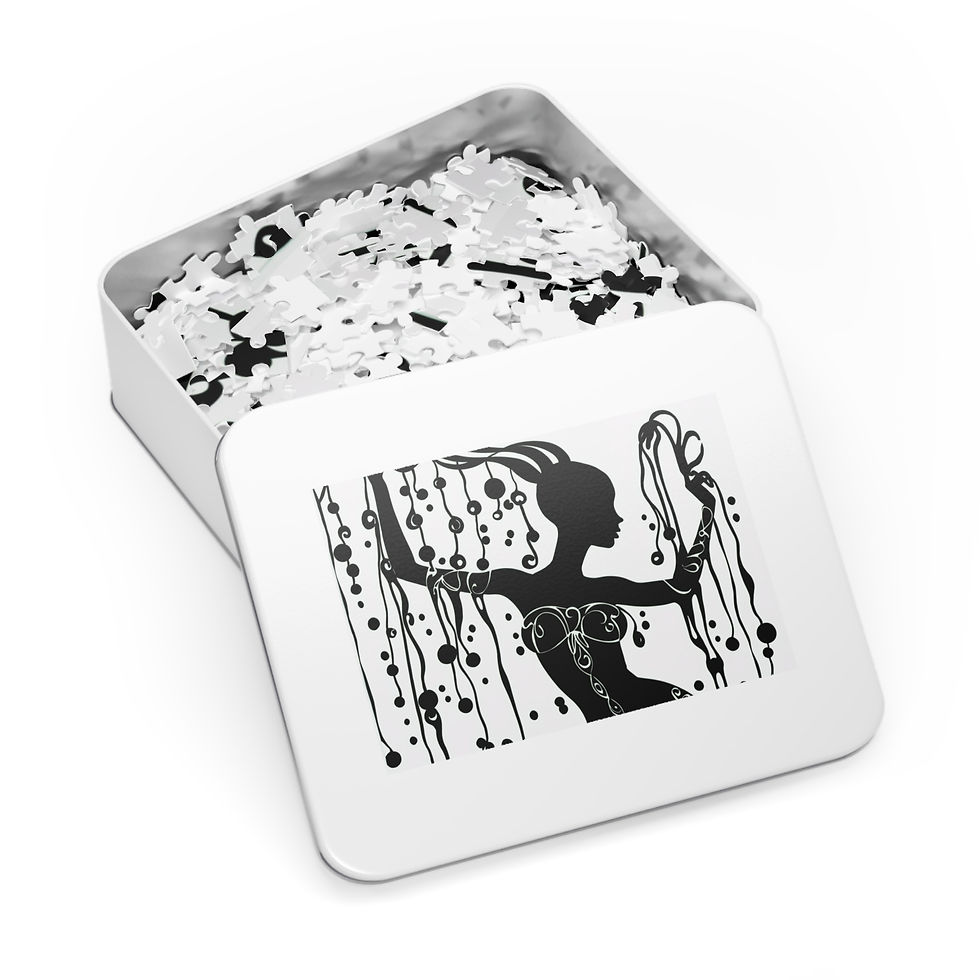 Thumbnail: Elegant Silhouette Jigsaw Puzzle with Tin - Perfect Gift for Puzzle Lovers