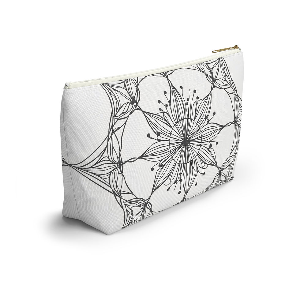 Thumbnail: Elegant Floral Accessory T-Pouch | Travel, Daily Essentials, Mandala Design
