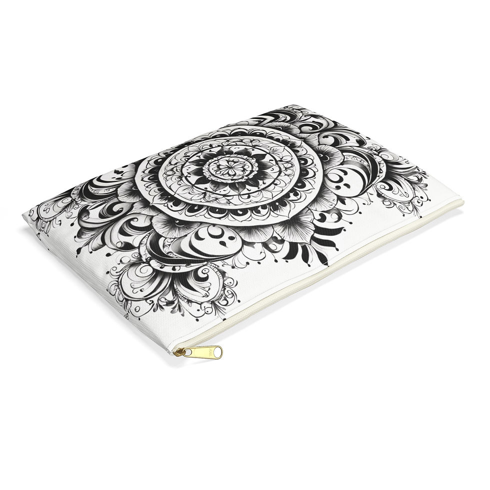 Thumbnail: Mandala Accessory Pouch | Flower Design Clutch, Gift for Art Lovers, Travel Bag