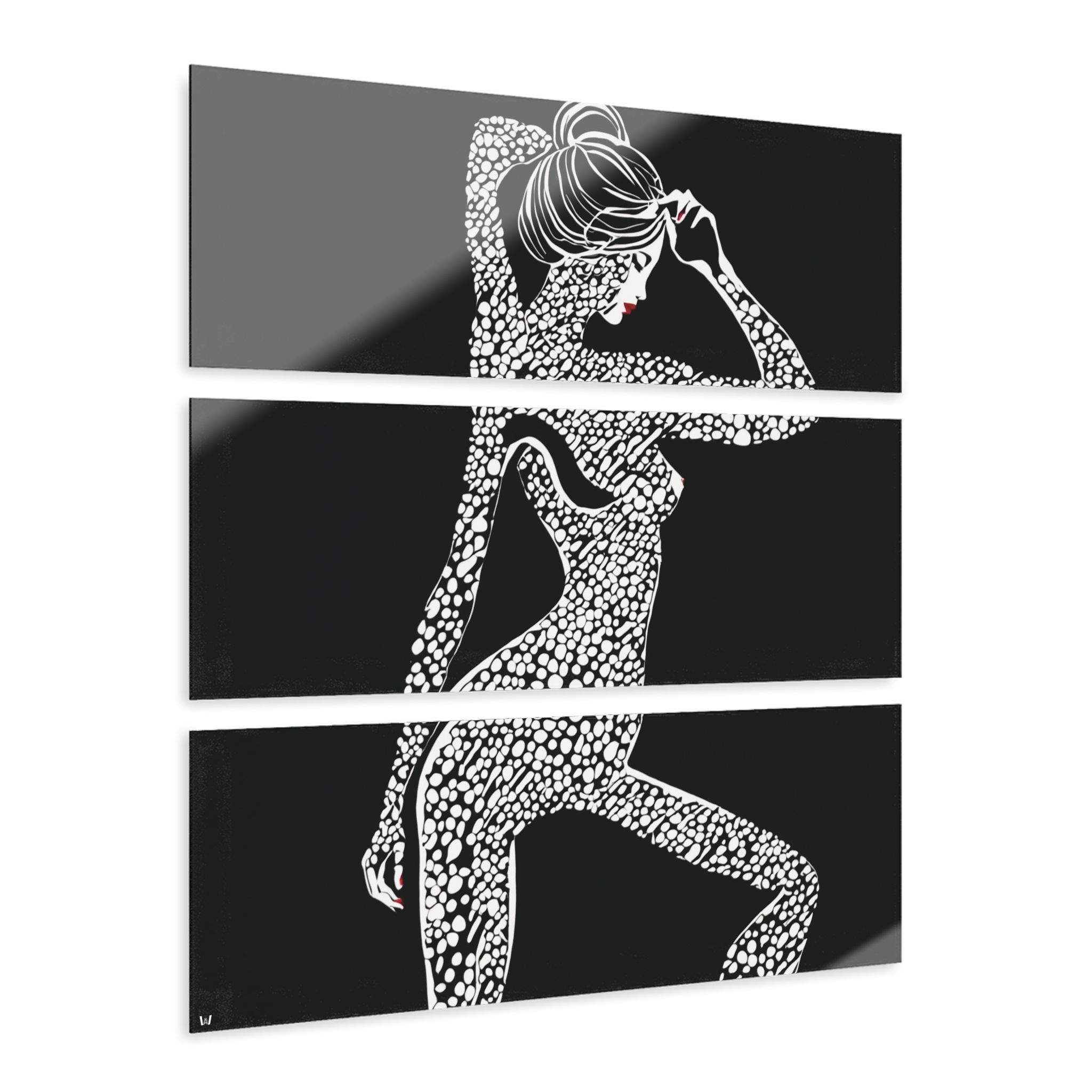 White & Black Silhouette Tri-Print | Wall Art, Fashion Design, Office Decor