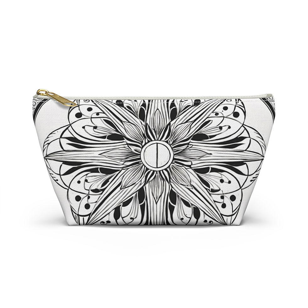 Thumbnail: Flower T-bottom Accessory Pouch | Floral Design Pouch, Travel Bag, Boho Style