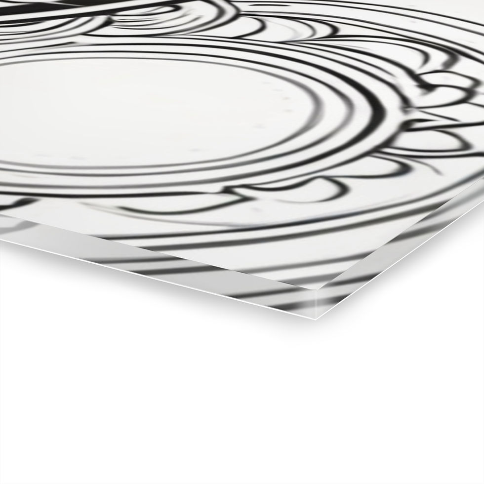 Thumbnail: Minimalist Mandala Acrylic Print | French Cleat, Office Art