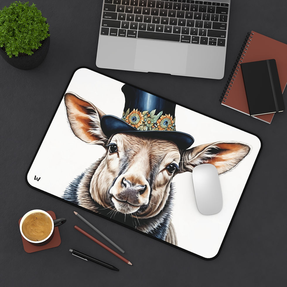 Thumbnail: Whimsical Sheep Desk Mat | Animal Office Decor, Homestead Design