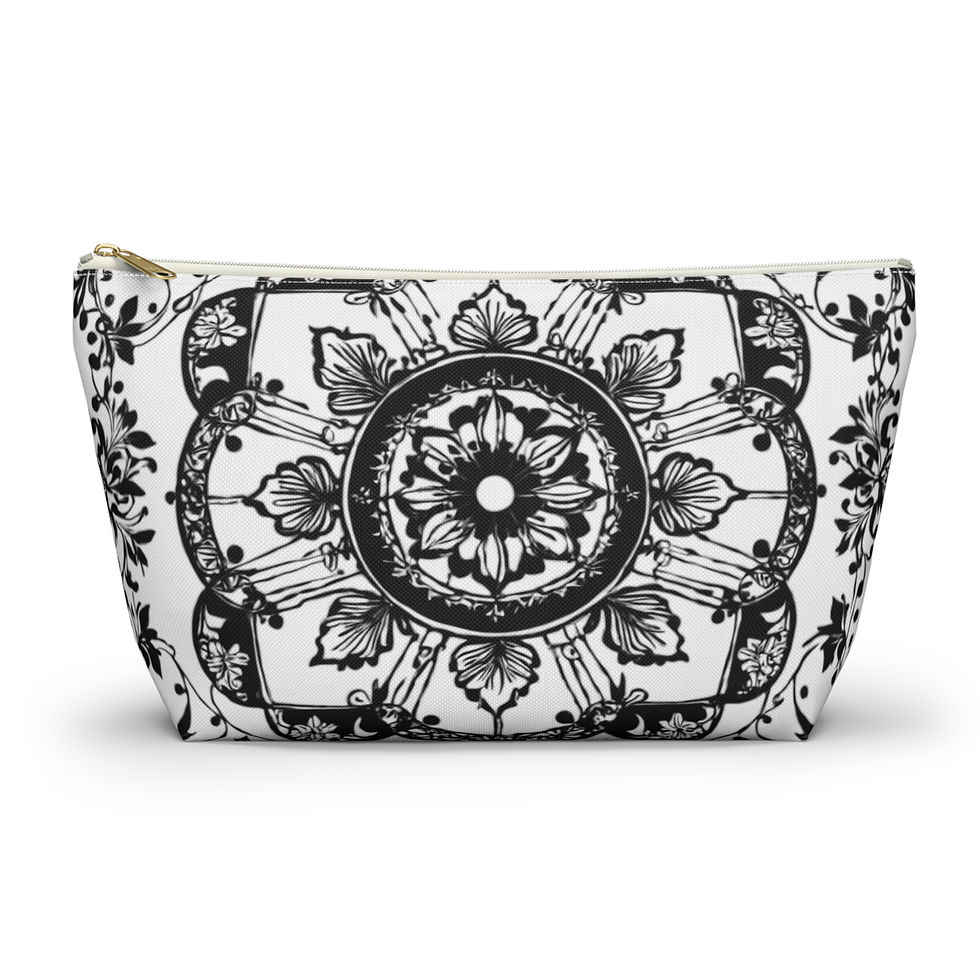 Thumbnail: Mandala Floral Accessory T-Pouch | Makeup Bag, Travel Organizer, Toiletry Case