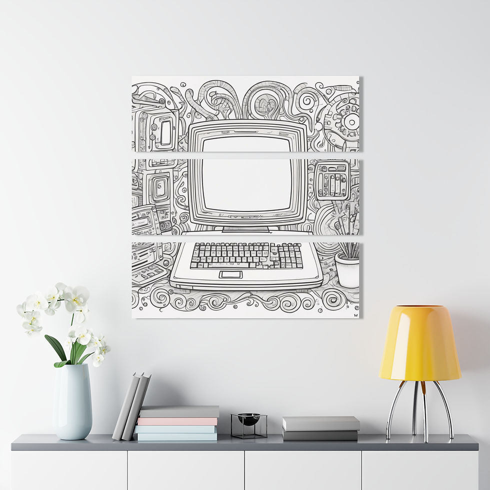Thumbnail: Abstract Computer Design | Triptych Wall Art