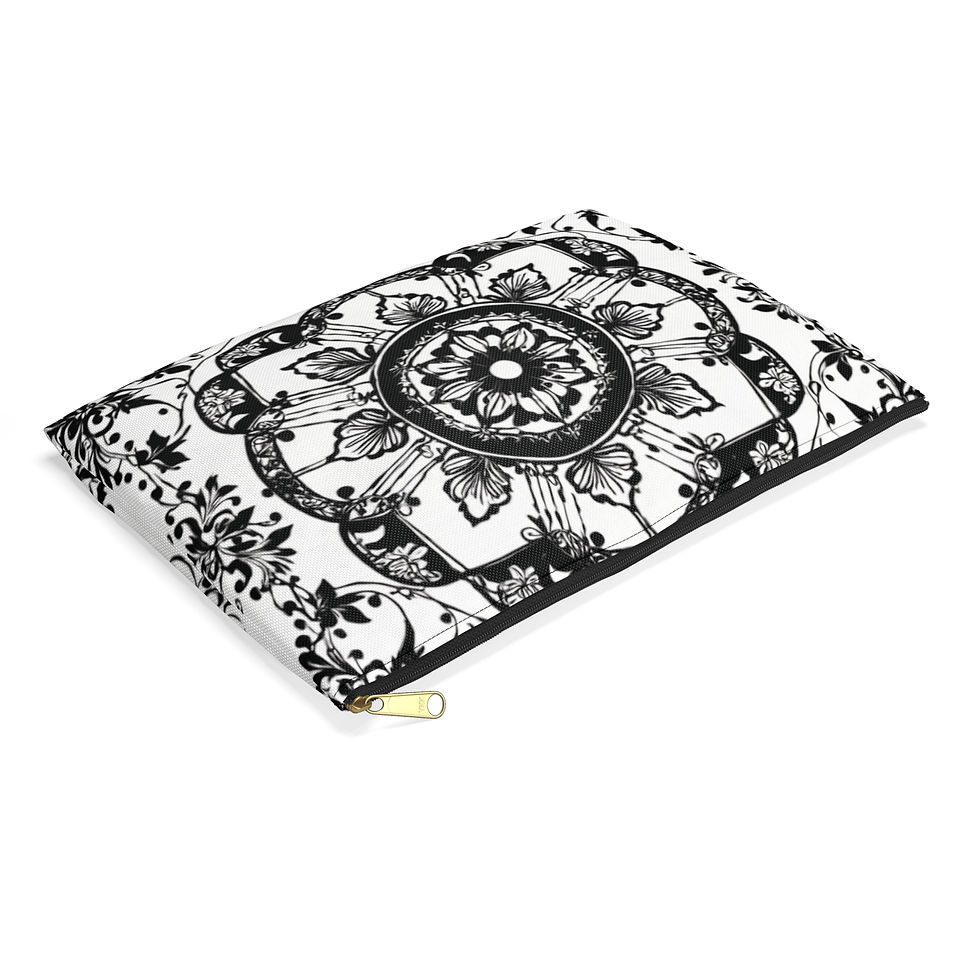 Thumbnail: Elegant Floral Accessory Pouch | Travel Organizer, Boho Style Clutch, Tech Bag