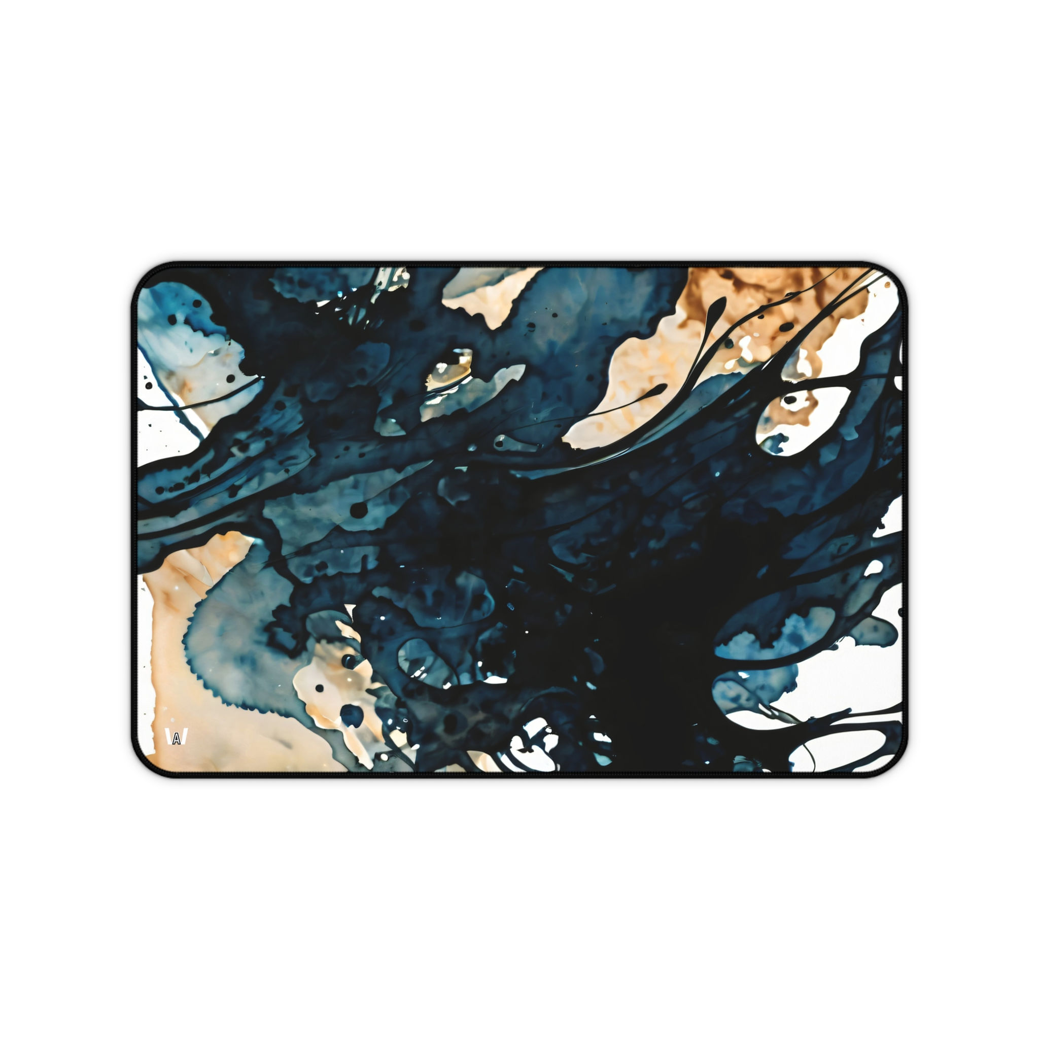 Abstract Ocean Ink Desk Mat