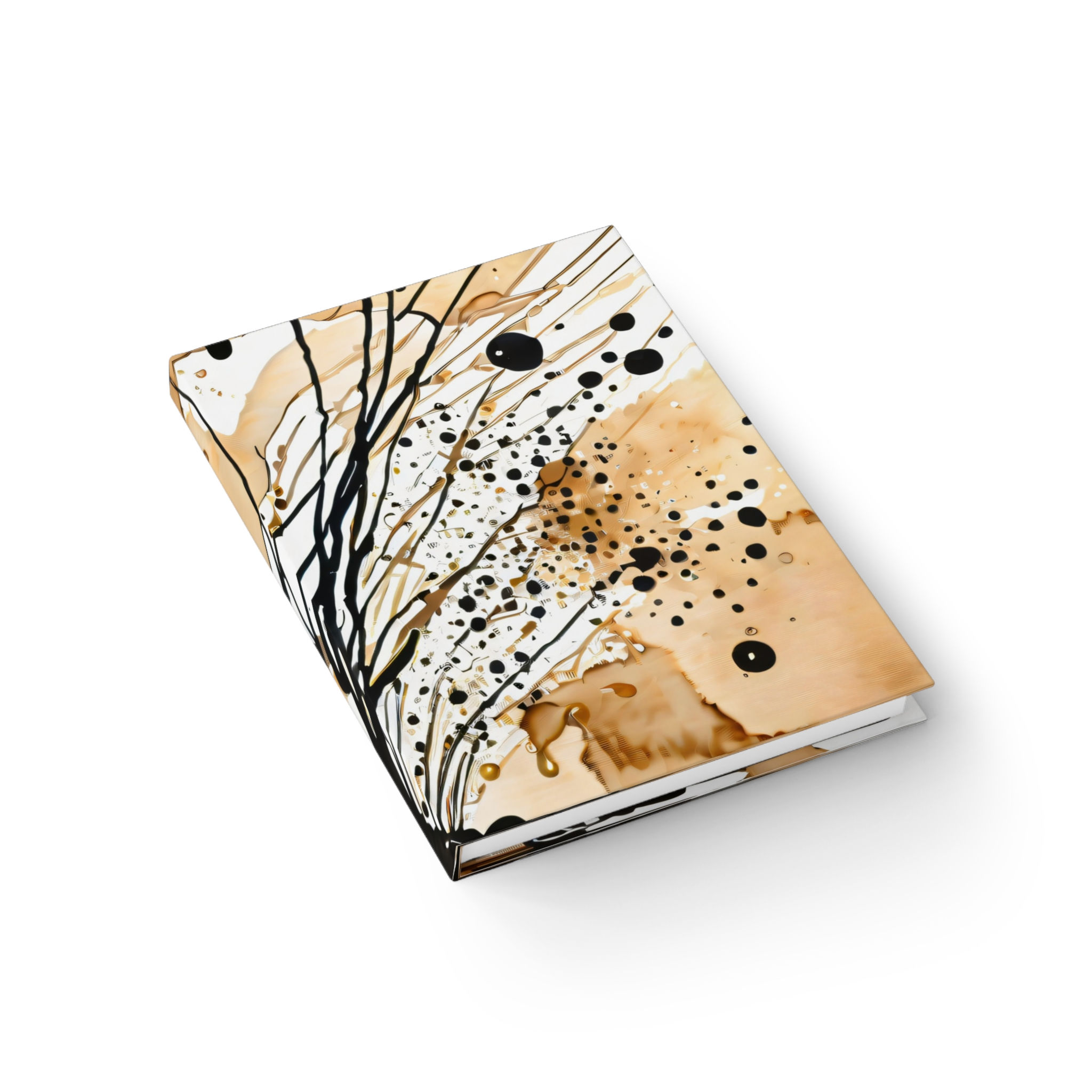 Abstract Tan Ink Splash Blank Paged Journal | Watercolor Hardcover Sketchbook